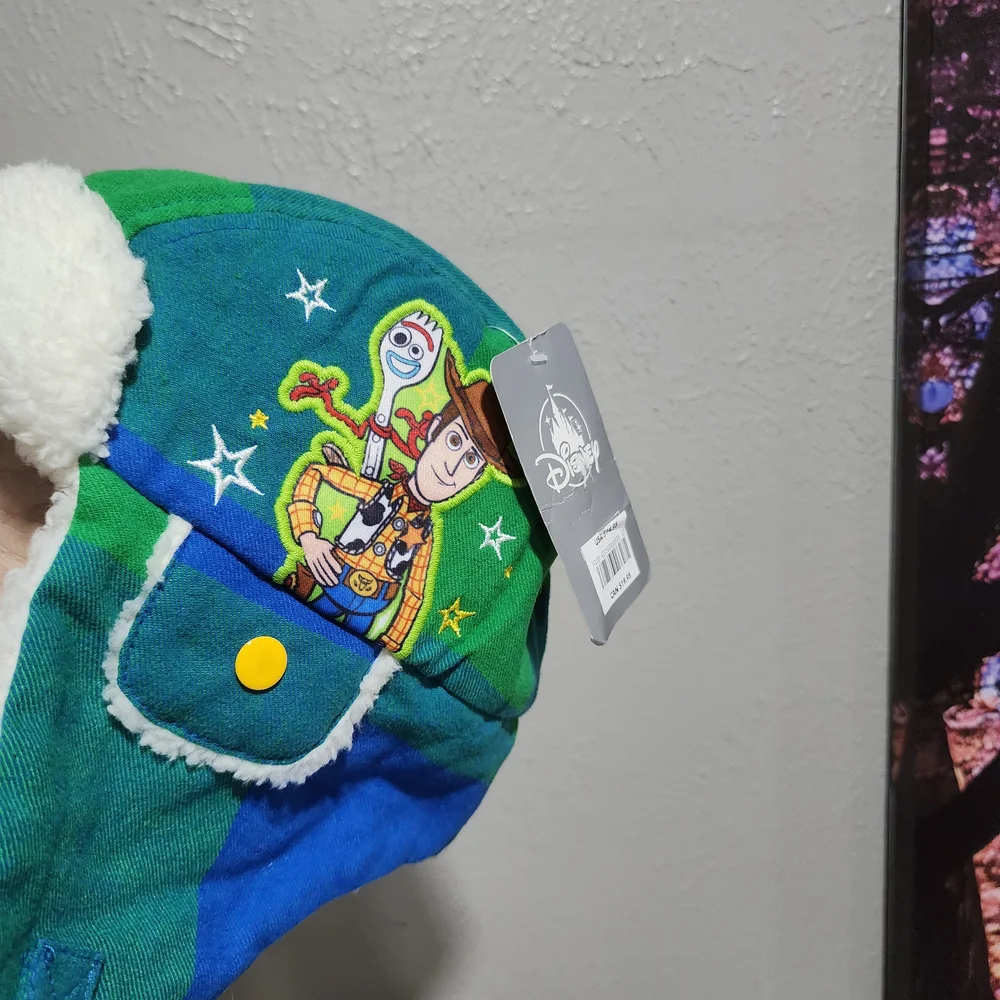 Disney Green and Blue Trapper Hat with Ear Flaps
